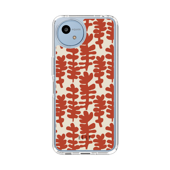 スリムプロテクションケース［ ELLE - 葉っぱ - オレンジ ］