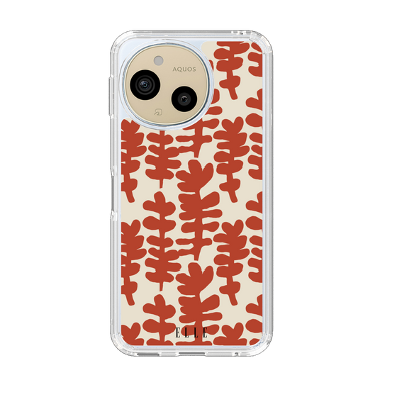 スリムプロテクションケース［ ELLE - 葉っぱ - オレンジ ］