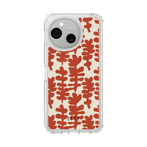 スリムプロテクションケース［ ELLE - 葉っぱ - オレンジ ］