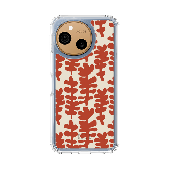 スリムプロテクションケース［ ELLE - 葉っぱ - オレンジ ］