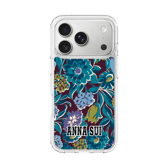 スリムプロテクションケース［ ANNA SUI - ガーデンフワラー - シアン ］