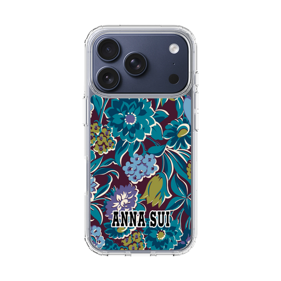 スリムプロテクションケース［ ANNA SUI - ガーデンフワラー - シアン ］