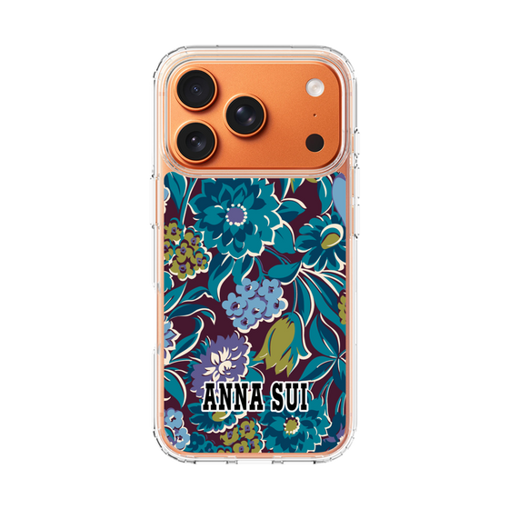 スリムプロテクションケース［ ANNA SUI - ガーデンフワラー - シアン ］