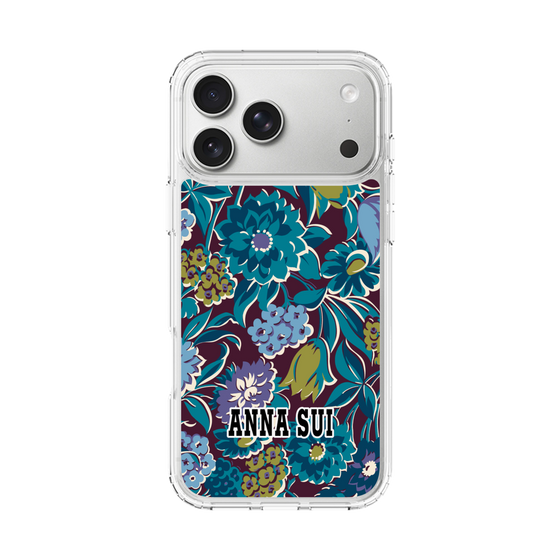 スリムプロテクションケース［ ANNA SUI - ガーデンフワラー - シアン ］