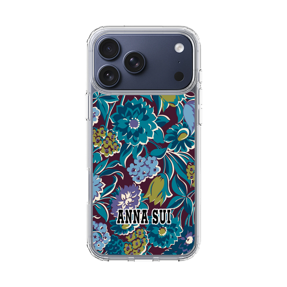 スリムプロテクションケース［ ANNA SUI - ガーデンフワラー - シアン ］