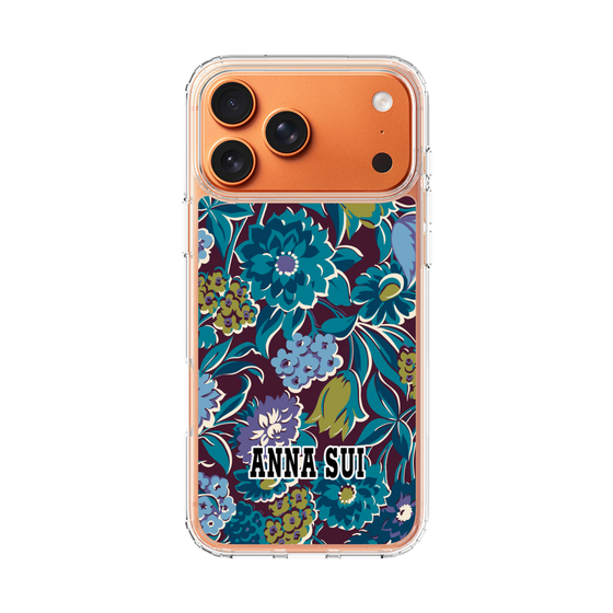 スリムプロテクションケース［ ANNA SUI - ガーデンフワラー - シアン ］