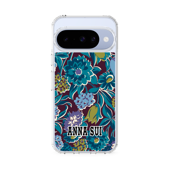 スリムプロテクションケース［ ANNA SUI - ガーデンフワラー - シアン ］