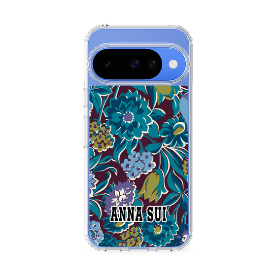 スリムプロテクションケース［ ANNA SUI - ガーデンフワラー - シアン ］