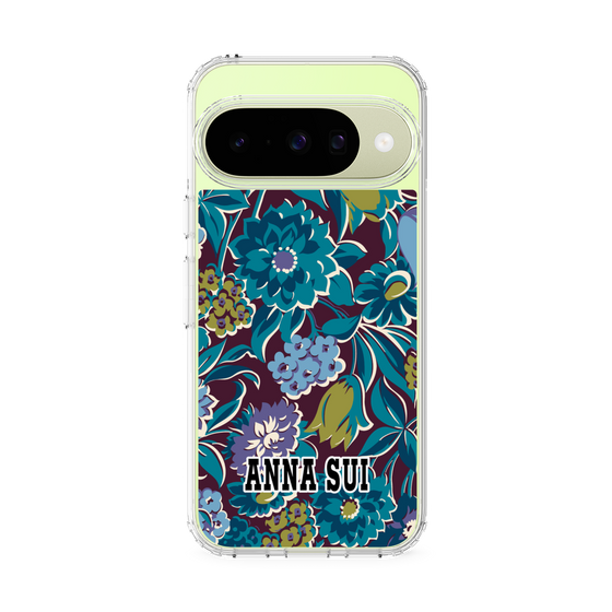 スリムプロテクションケース［ ANNA SUI - ガーデンフワラー - シアン ］