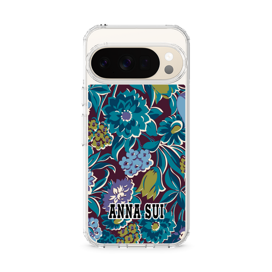 スリムプロテクションケース［ ANNA SUI - ガーデンフワラー - シアン ］