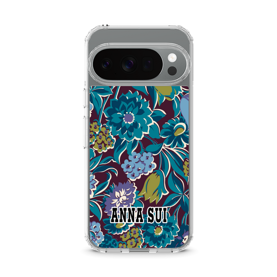 スリムプロテクションケース［ ANNA SUI - ガーデンフワラー - シアン ］