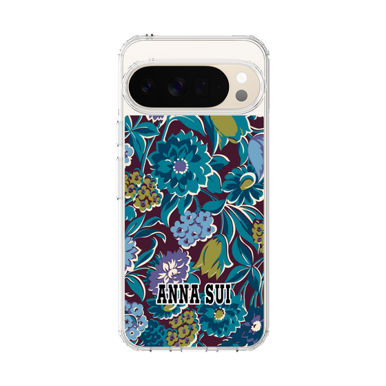 スリムプロテクションケース［ ANNA SUI - ガーデンフワラー - シアン ］