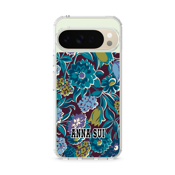 スリムプロテクションケース［ ANNA SUI - ガーデンフワラー - シアン ］