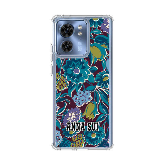 スリムプロテクションケース［ ANNA SUI - ガーデンフワラー - シアン ］