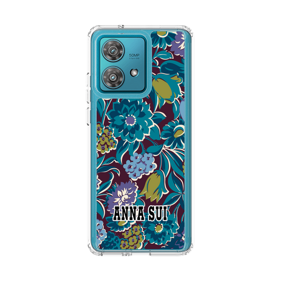 スリムプロテクションケース［ ANNA SUI - ガーデンフワラー - シアン ］