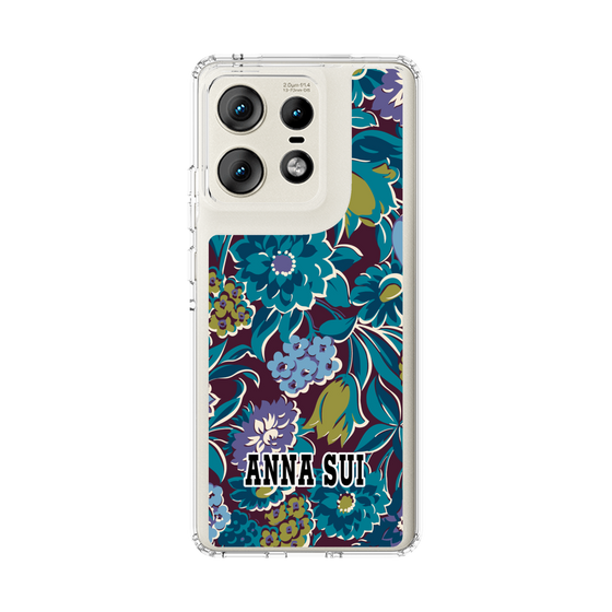 スリムプロテクションケース［ ANNA SUI - ガーデンフワラー - シアン ］