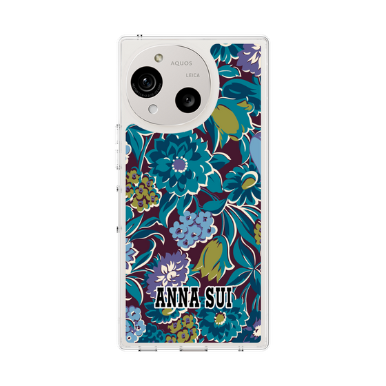 スリムプロテクションケース［ ANNA SUI - ガーデンフワラー - シアン ］
