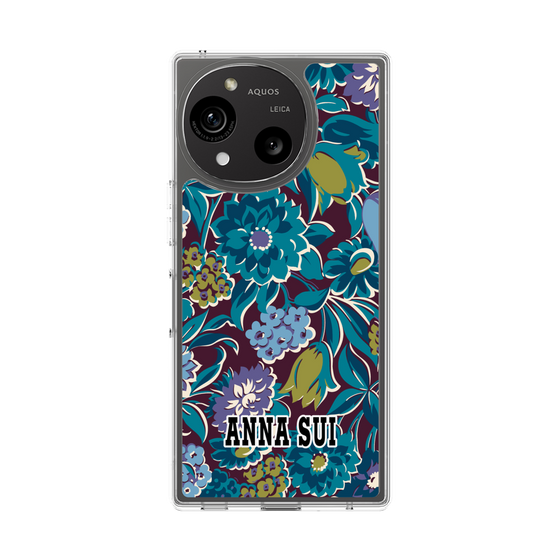スリムプロテクションケース［ ANNA SUI - ガーデンフワラー - シアン ］