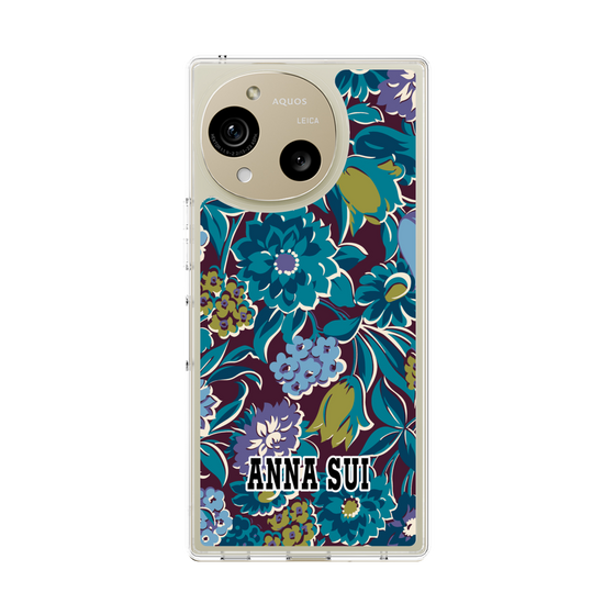 スリムプロテクションケース［ ANNA SUI - ガーデンフワラー - シアン ］