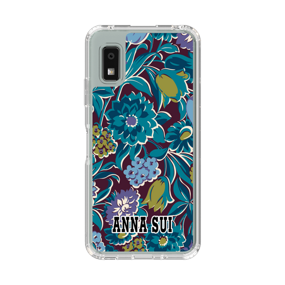 スリムプロテクションケース［ ANNA SUI - ガーデンフワラー - シアン ］