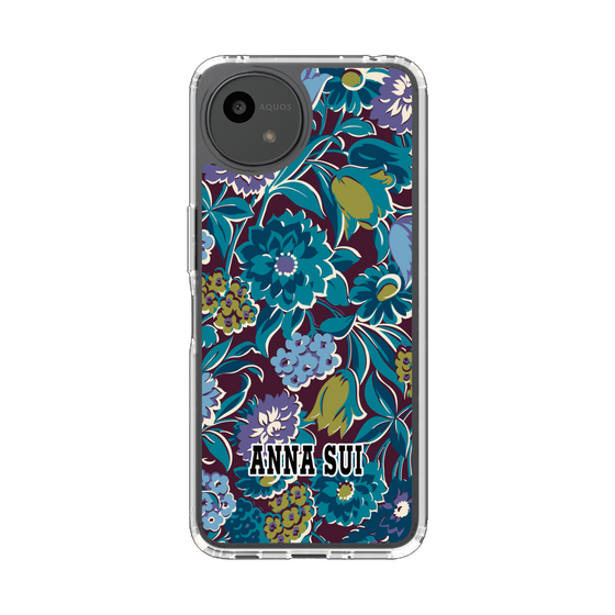 スリムプロテクションケース［ ANNA SUI - ガーデンフワラー - シアン ］
