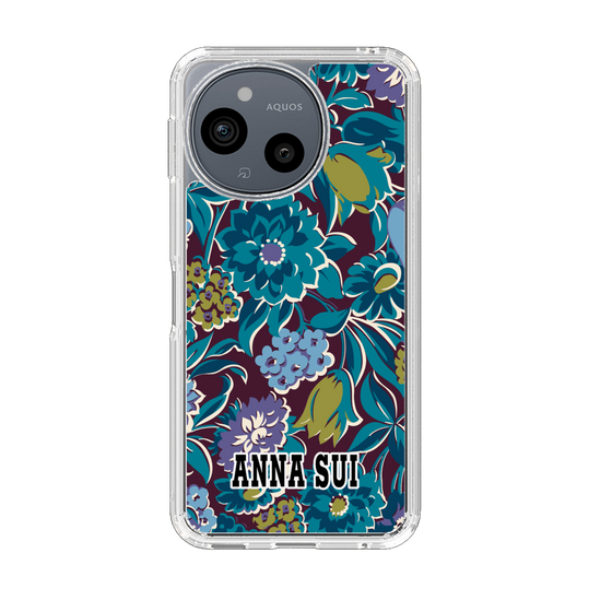 スリムプロテクションケース［ ANNA SUI - ガーデンフワラー - シアン ］