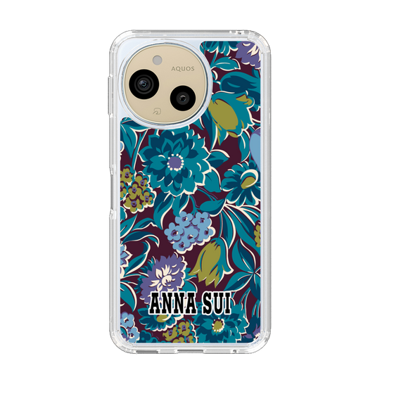 スリムプロテクションケース［ ANNA SUI - ガーデンフワラー - シアン ］