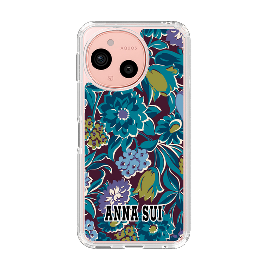スリムプロテクションケース［ ANNA SUI - ガーデンフワラー - シアン ］