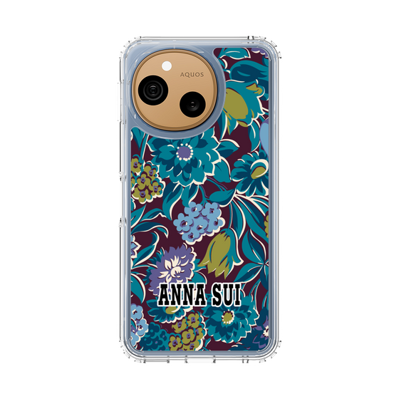 スリムプロテクションケース［ ANNA SUI - ガーデンフワラー - シアン ］