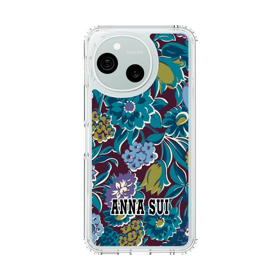 スリムプロテクションケース［ ANNA SUI - ガーデンフワラー - シアン ］