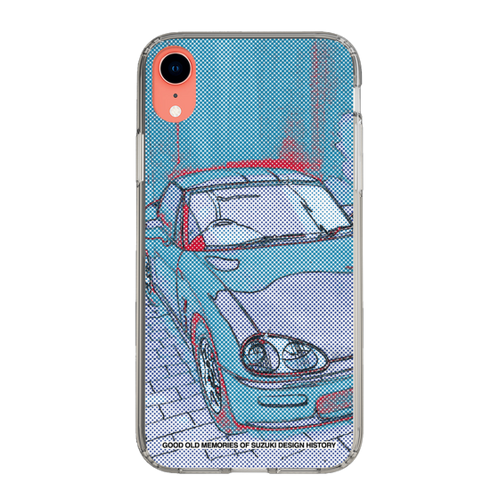 スリムプロテクションケース［ SUZUKI - CAPPUCCINO Halftone - Blue ］