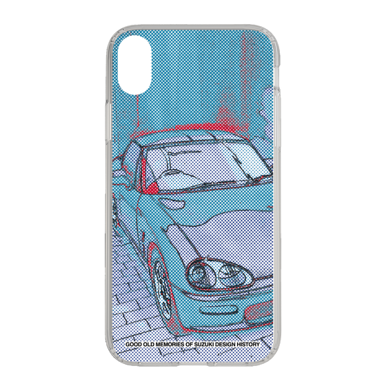 スリムプロテクションケース［ SUZUKI - CAPPUCCINO Halftone - Blue ］