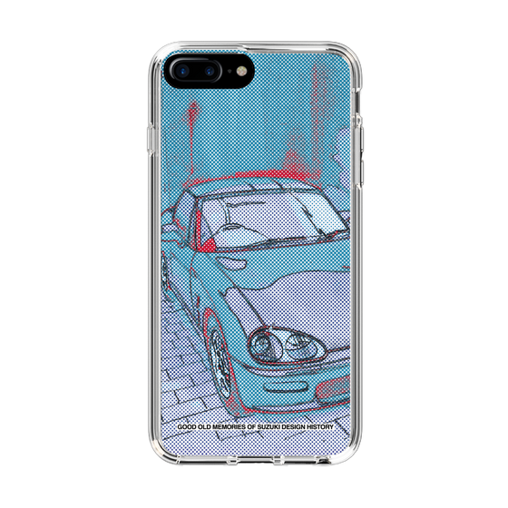 スリムプロテクションケース［ SUZUKI - CAPPUCCINO Halftone - Blue ］