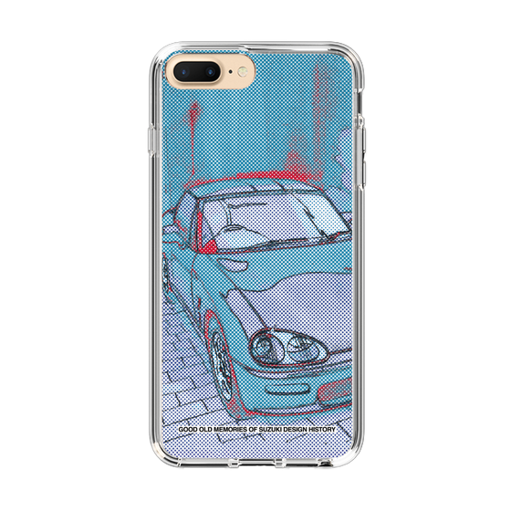 スリムプロテクションケース［ SUZUKI - CAPPUCCINO Halftone - Blue ］