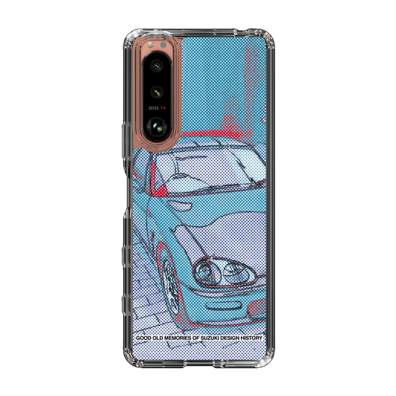 スリムプロテクションケース［ SUZUKI - CAPPUCCINO Halftone - Blue ］