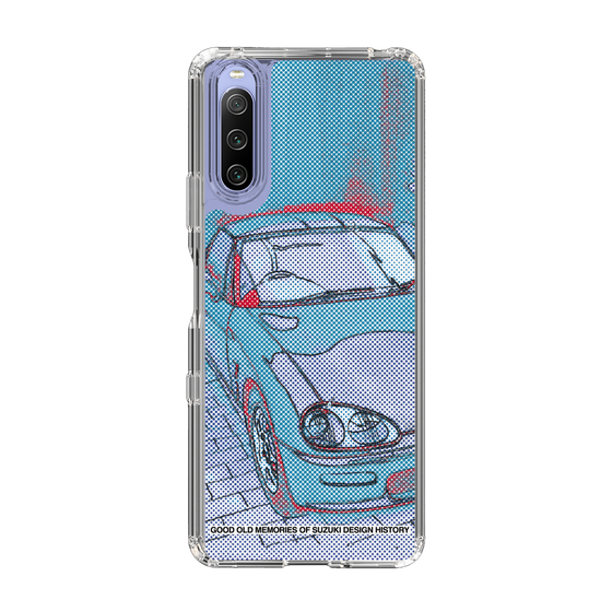 スリムプロテクションケース［ SUZUKI - CAPPUCCINO Halftone - Blue ］