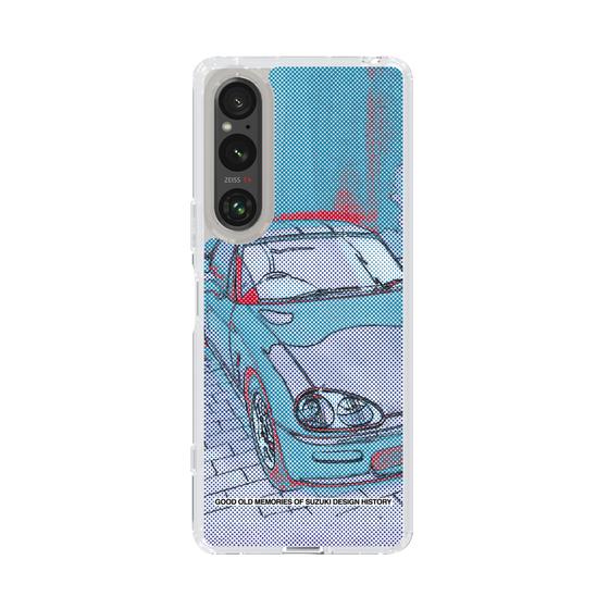 スリムプロテクションケース［ SUZUKI - CAPPUCCINO Halftone - Blue ］