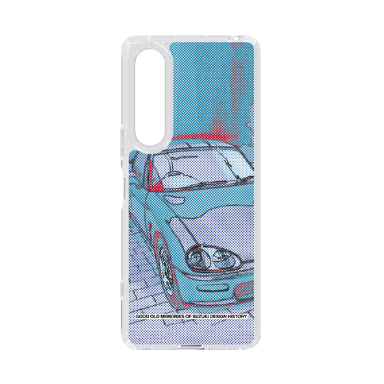 スリムプロテクションケース［ SUZUKI - CAPPUCCINO Halftone - Blue ］