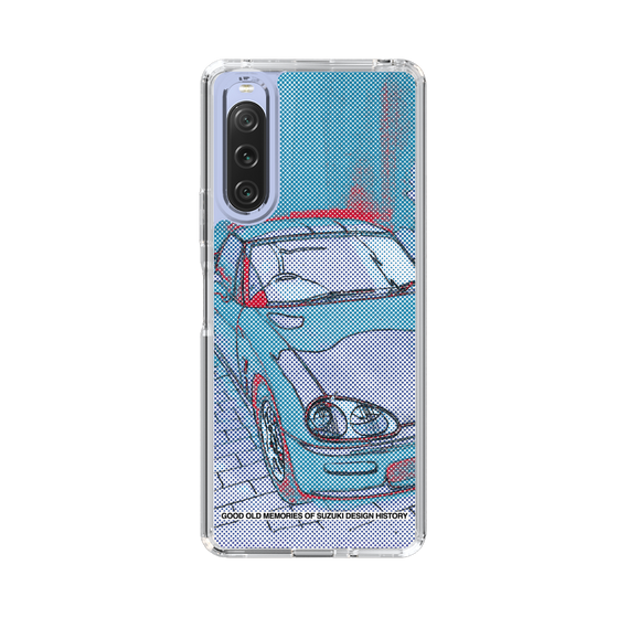 スリムプロテクションケース［ SUZUKI - CAPPUCCINO Halftone - Blue ］