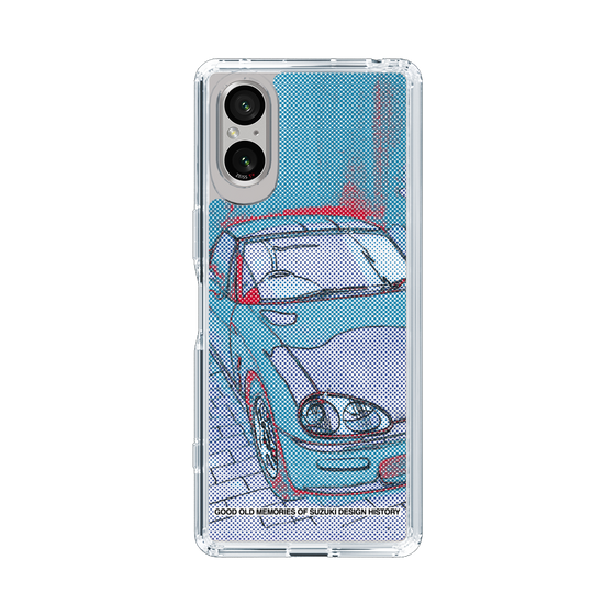 スリムプロテクションケース［ SUZUKI - CAPPUCCINO Halftone - Blue ］