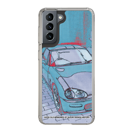 スリムプロテクションケース［ SUZUKI - CAPPUCCINO Halftone - Blue ］