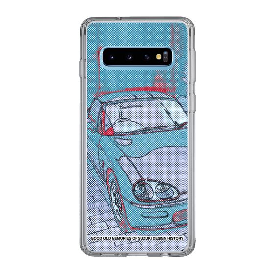 スリムプロテクションケース［ SUZUKI - CAPPUCCINO Halftone - Blue ］