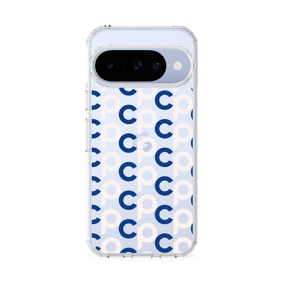 スリムプロテクションケース［ オリジナル - CASEPLAYイニシャル総柄 - ネイビー ］