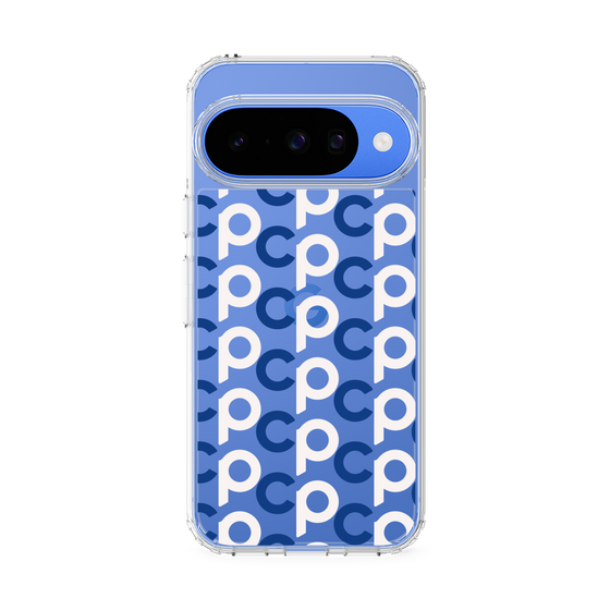 スリムプロテクションケース［ オリジナル - CASEPLAYイニシャル総柄 - ネイビー ］