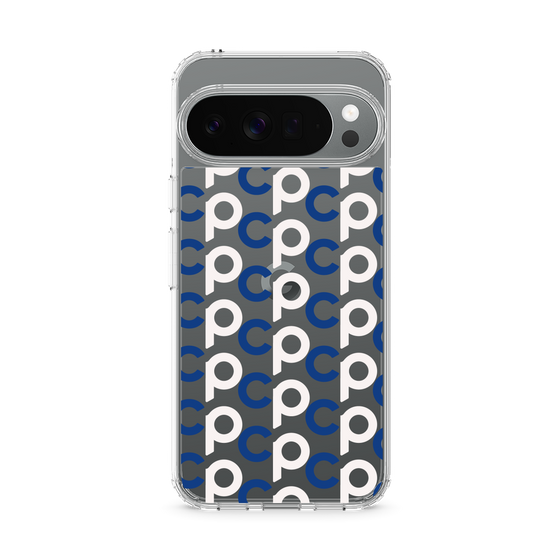 スリムプロテクションケース［ オリジナル - CASEPLAYイニシャル総柄 - ネイビー ］