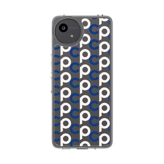 スリムプロテクションケース［ オリジナル - CASEPLAYイニシャル総柄 - ネイビー ］