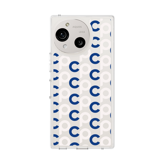 スリムプロテクションケース［ オリジナル - CASEPLAYイニシャル総柄 - ネイビー ］