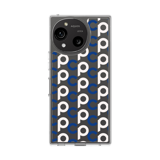スリムプロテクションケース［ オリジナル - CASEPLAYイニシャル総柄 - ネイビー ］