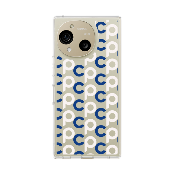スリムプロテクションケース［ オリジナル - CASEPLAYイニシャル総柄 - ネイビー ］