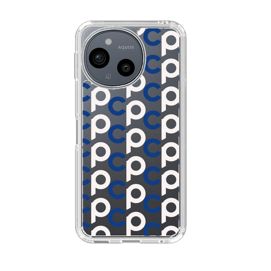 スリムプロテクションケース［ オリジナル - CASEPLAYイニシャル総柄 - ネイビー ］